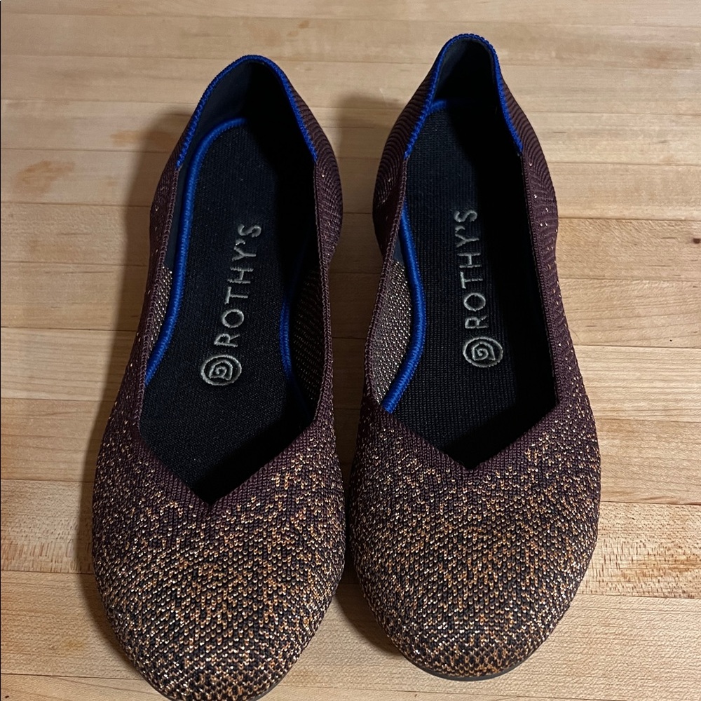 Rothy's Purple Sparkle Textured Flats